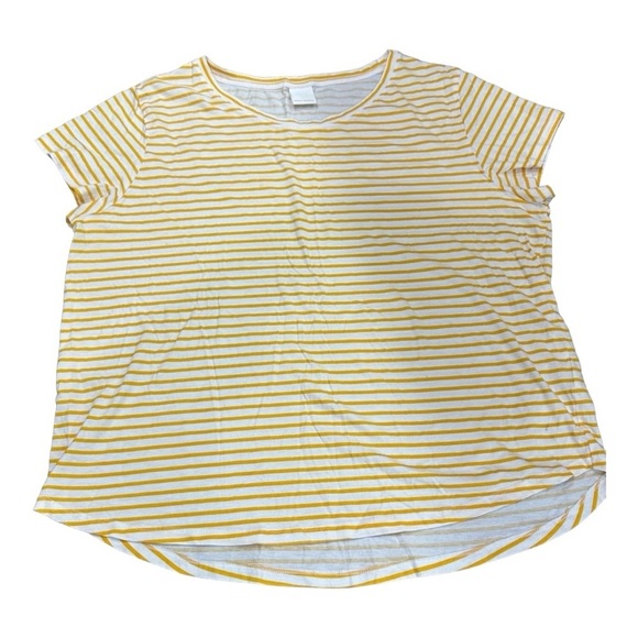 H&M Yellow & White Stripe T-Shirt - Size XL 🍋 - Picture 2 of 8